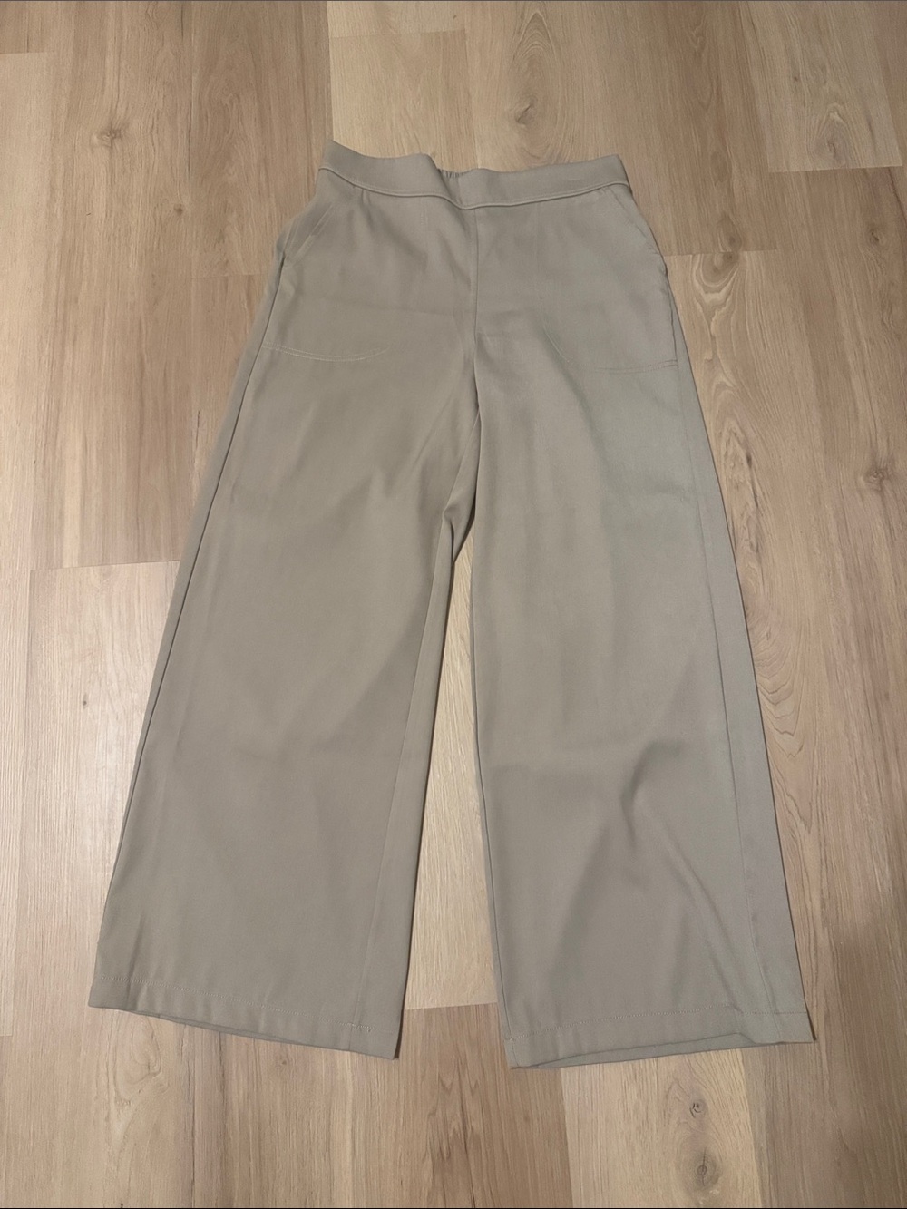 Max Studio Wide-Leg High-Rise Pants in Taupe Beige